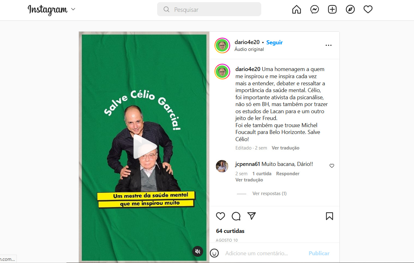 Homenagem ao Célio, que completaria 92 anos em 10 de agosto de 2022